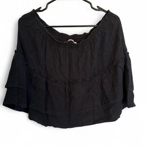 Abercrombie & Fitch Black Ruffle Blouse